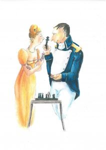 Napoleón y Madame de pie
